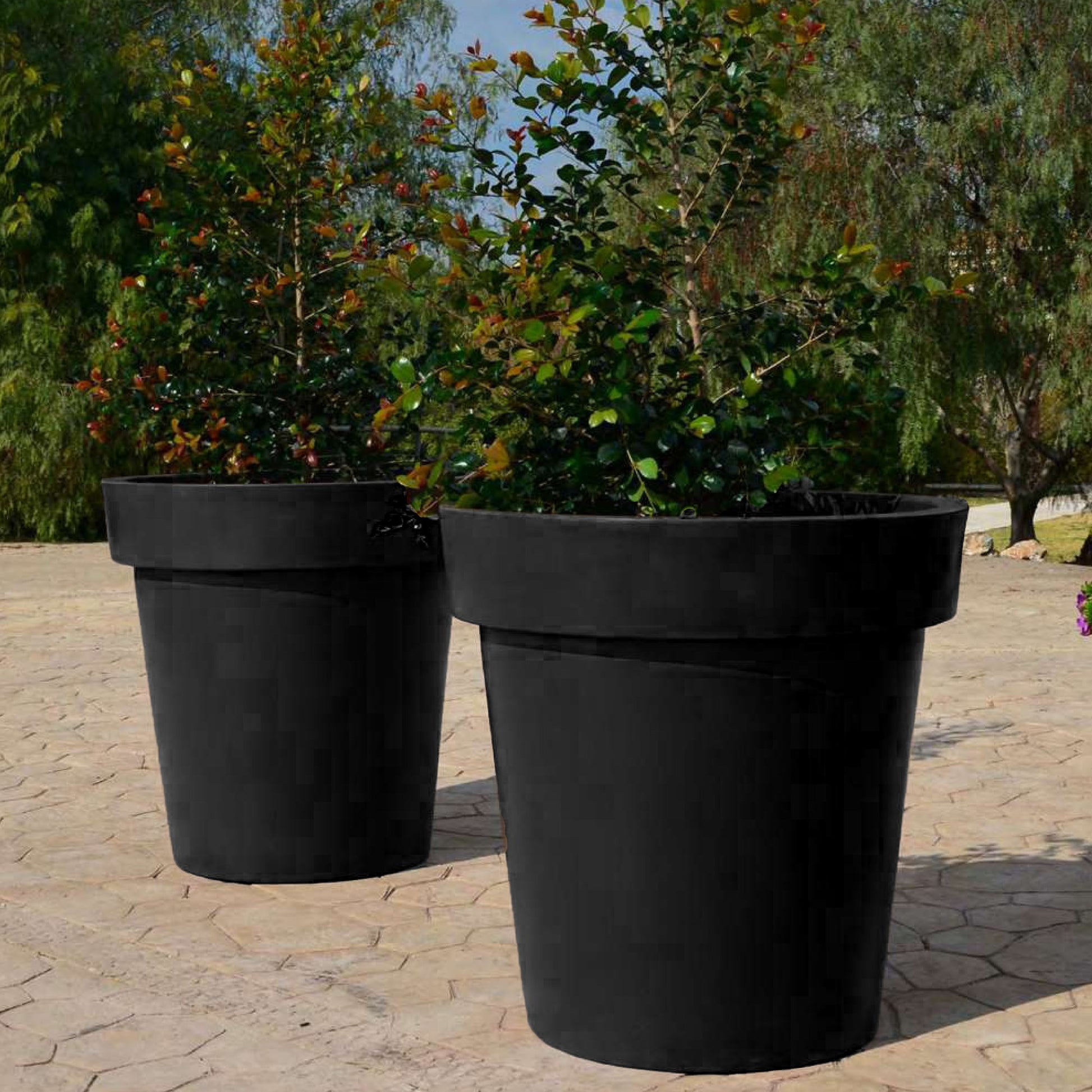 Macetero De Polietileno Por Rotomoldeo Color Antracita 40x35 Cm