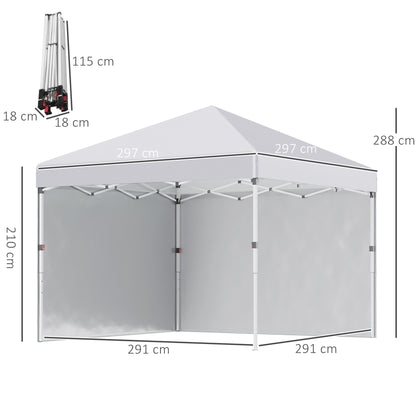 Outsunny Carpa Plegable 3x3 M Con Altura Ajustable Y Bolsa De Transporte Blanco_2
