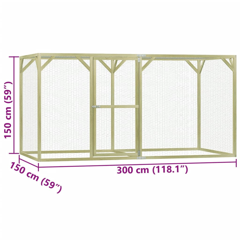 Vidaxl Jaula Gallinero Madera Impregnada De Pino 3x1,5x1,5 M_2