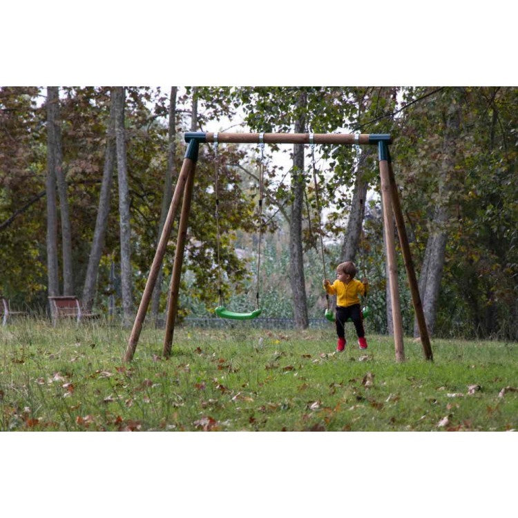 Columpio Doble De Madera Redonda Masgames Kibo Xl._3