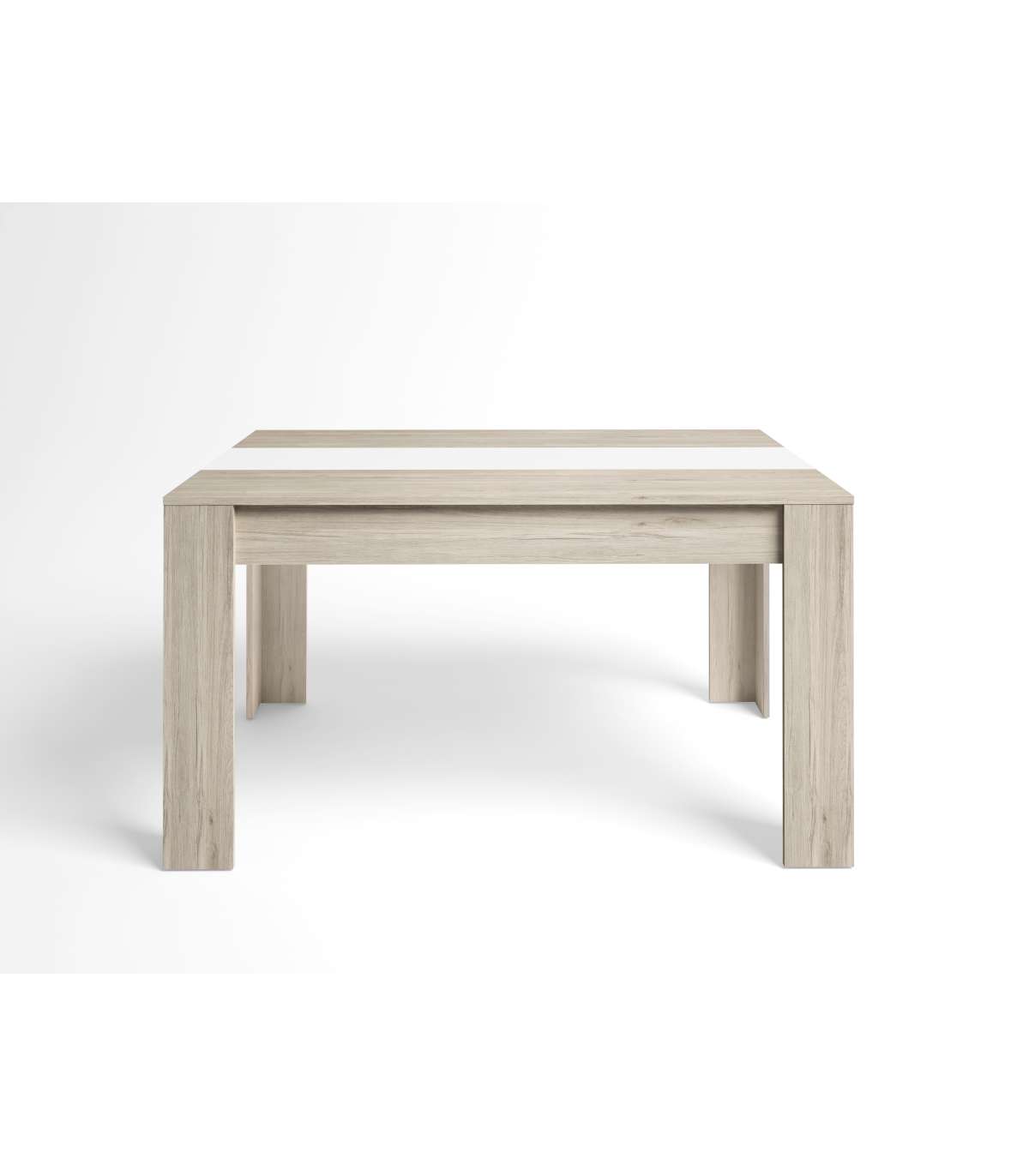 Mesa Comedor Rectangular Extensible Samira Acabado Sahara/blanco Mate, 76cm(alto) 160/220c_0