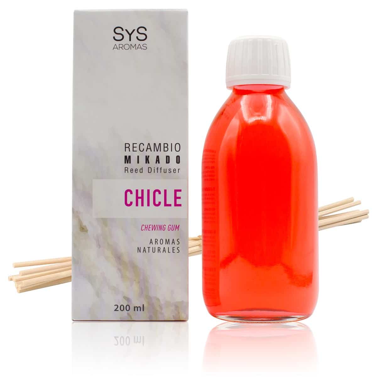 Recambio Mikado Chicle 200 ml con Varillas | Aroma Dulce y Divertido | Refill Difusor | Larga Duración_0