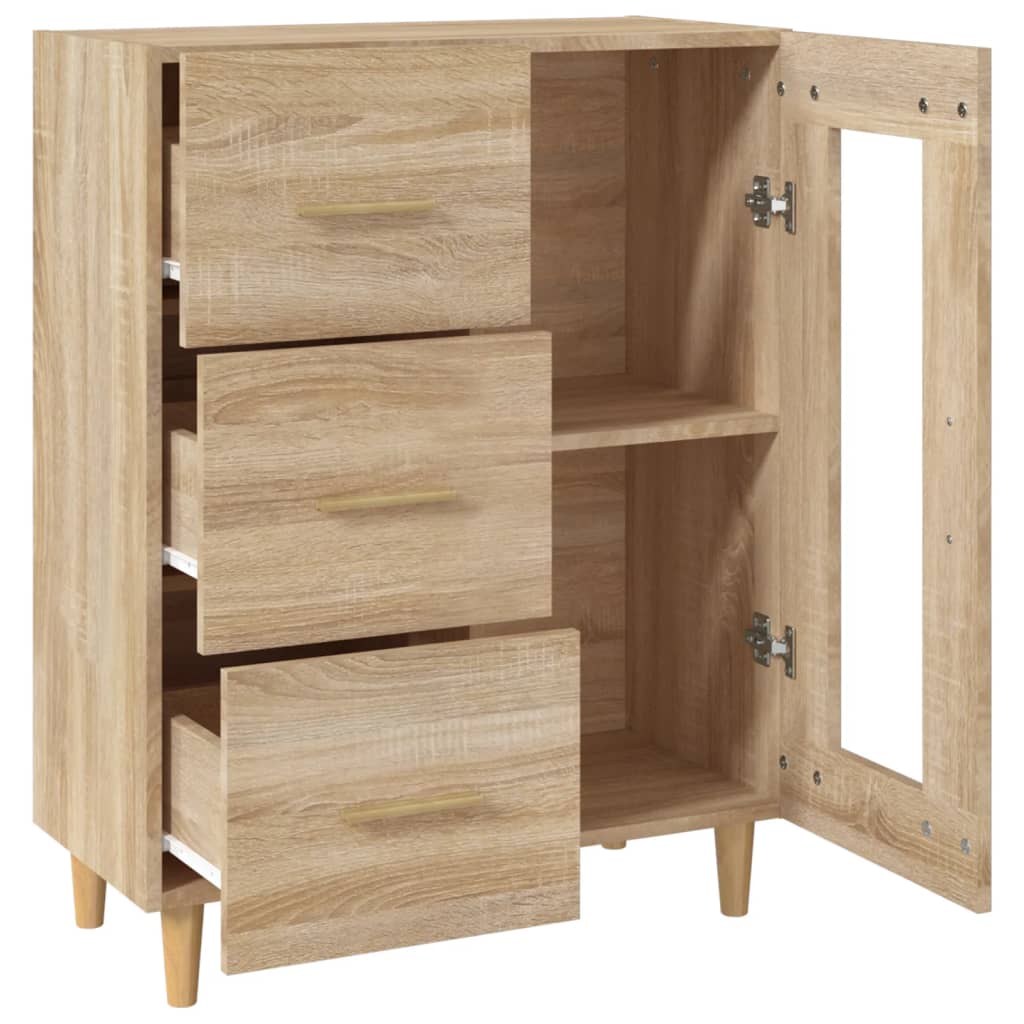 Aparador De Madera De Ingeniería Roble Sonoma 69,5x34x90 Cm / Vetonek_2