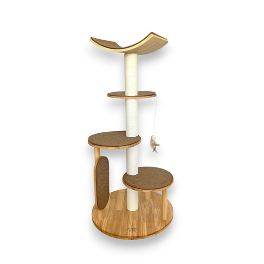 Árbol Rascador Para Gatos Gaviota, 3 En 1 Con Cama Y Zona De Escalada Althea Living 140x76x76cm_0