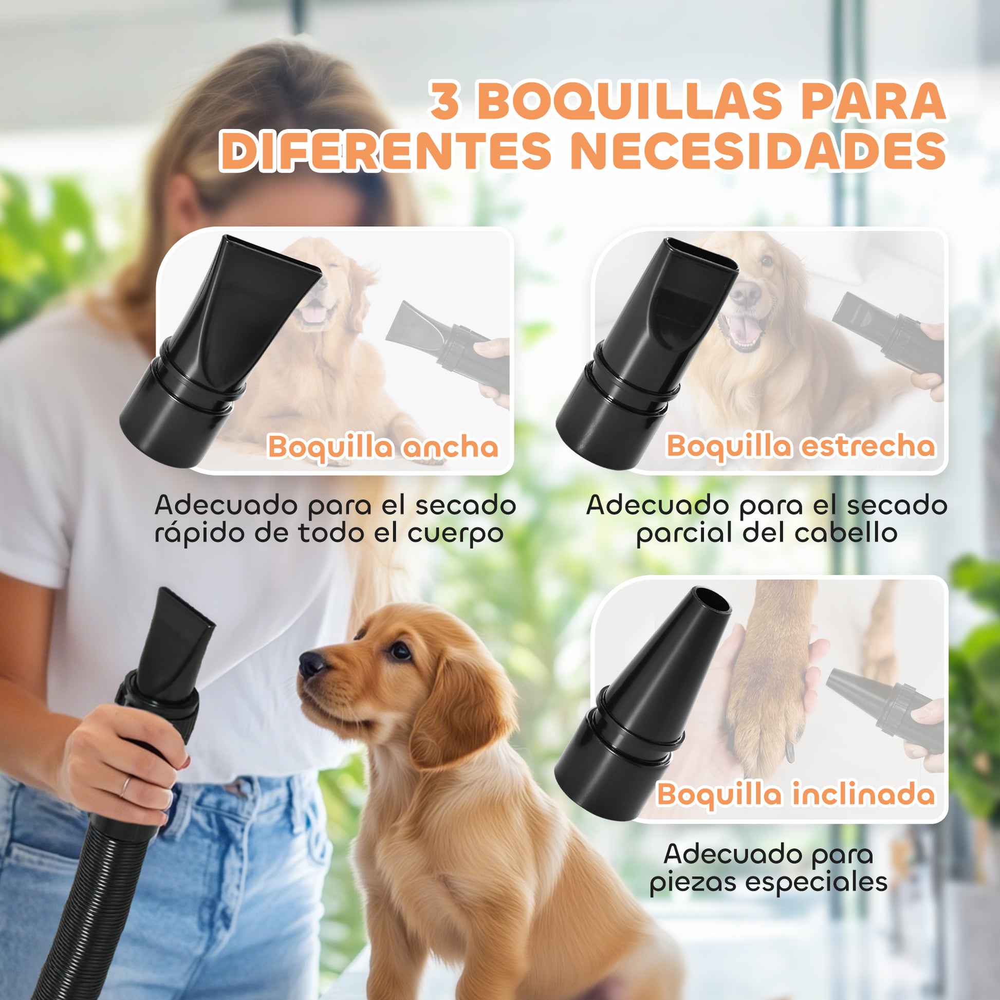 Pawhut Secador De Perros 2200 W Velocidad Y Temperatura Ajustables Blanco_5