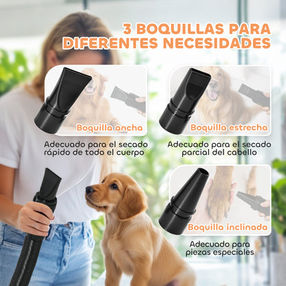 Pawhut Secador De Perros 2200 W Velocidad Y Temperatura Ajustables Blanco_5