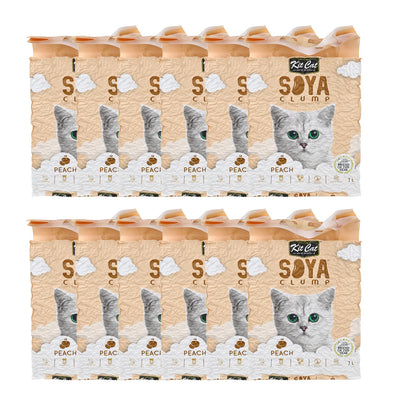 Kit Cat SoyaClump Pack Ahorro 12 - Peach 7 L Arena Vegetal para gatos