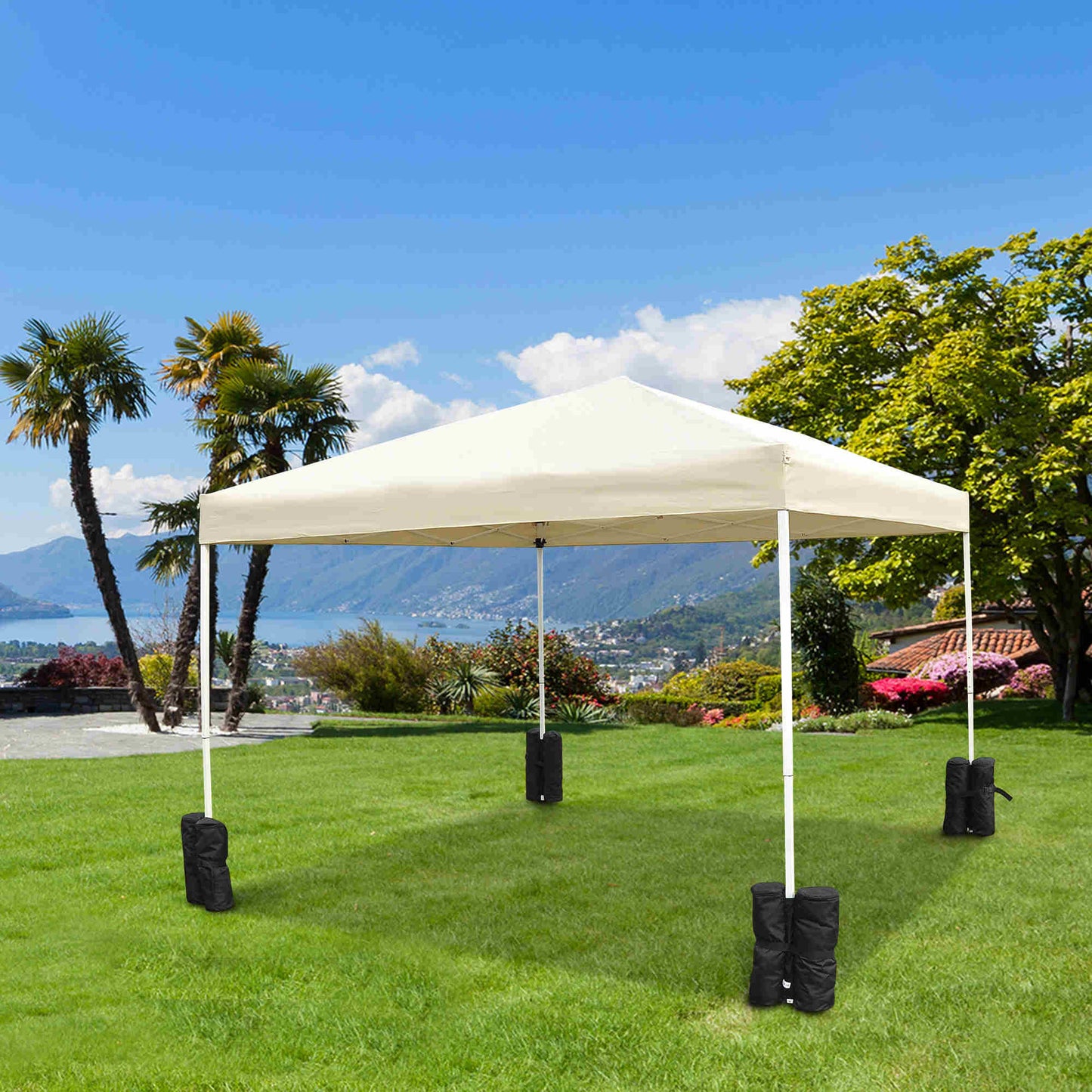 Outsunny Pack 4 Pesos Para Carpas Cenador Pabellón Gazebo Negro_1
