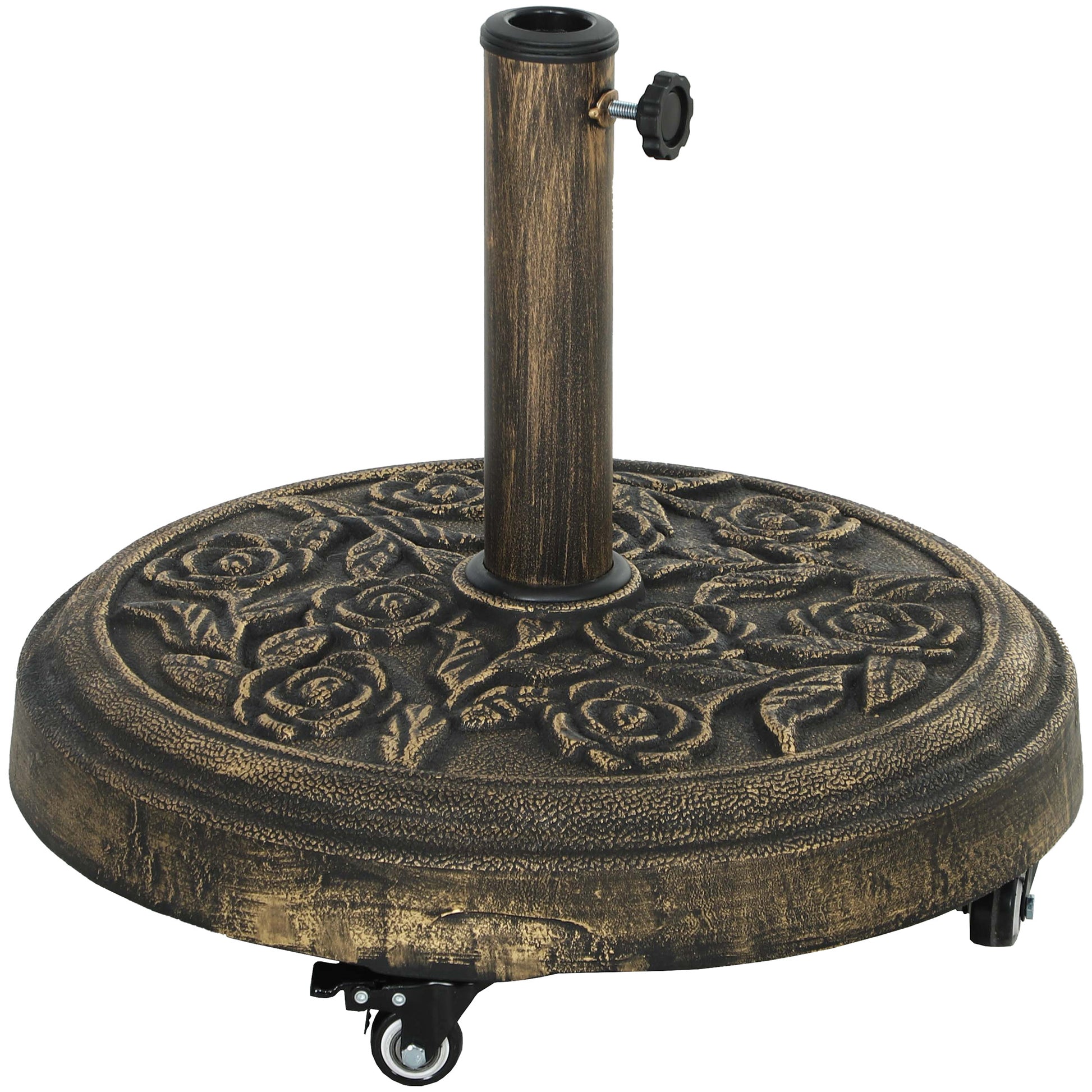 Outsunny Base Para Sombrilla Redonda Con Ruedas Relleno De Cemento Peso 21 Kg_0