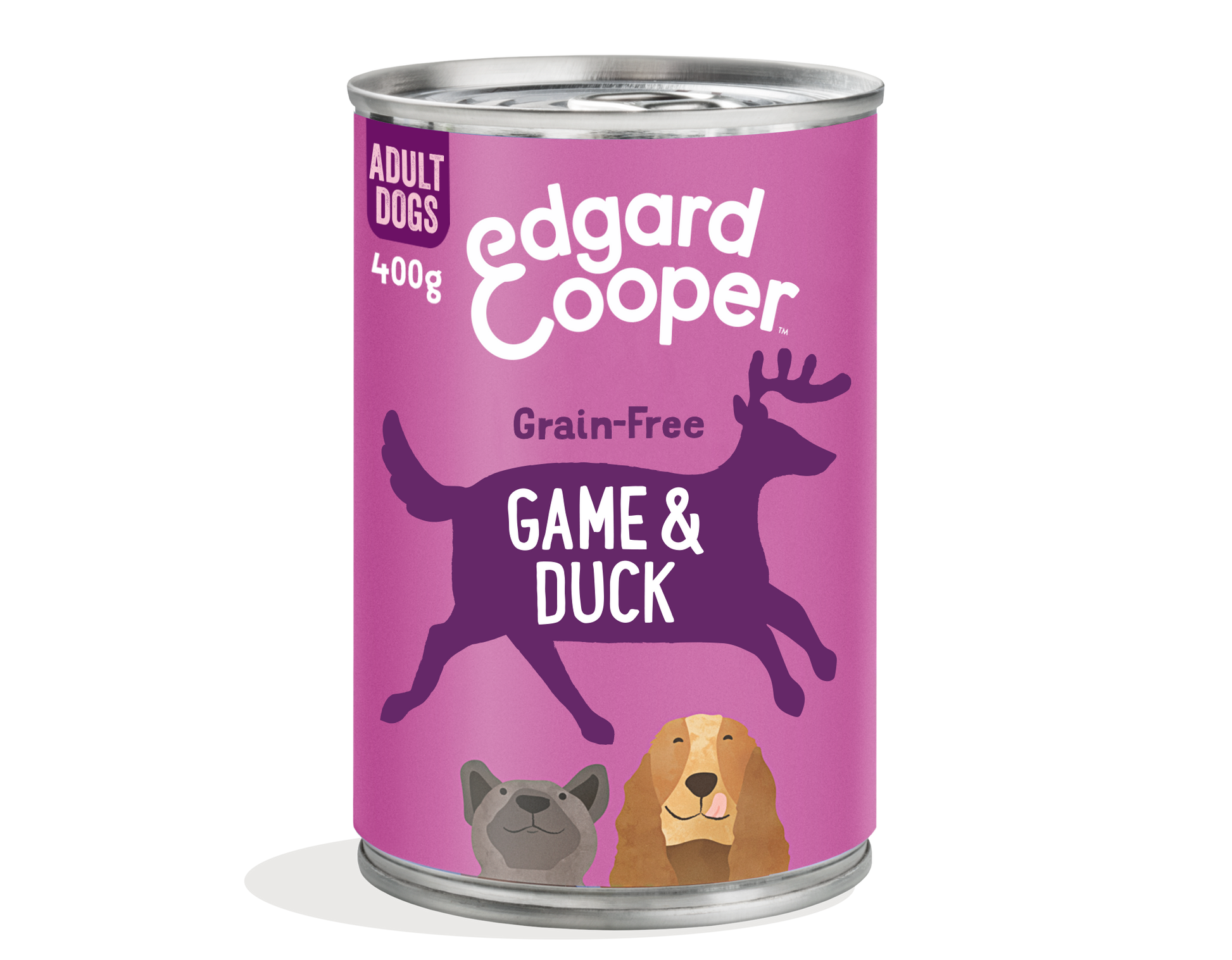 Lata de comida para perros con carne de caza y pato sin cereales | Edgard & Cooper 400 g
