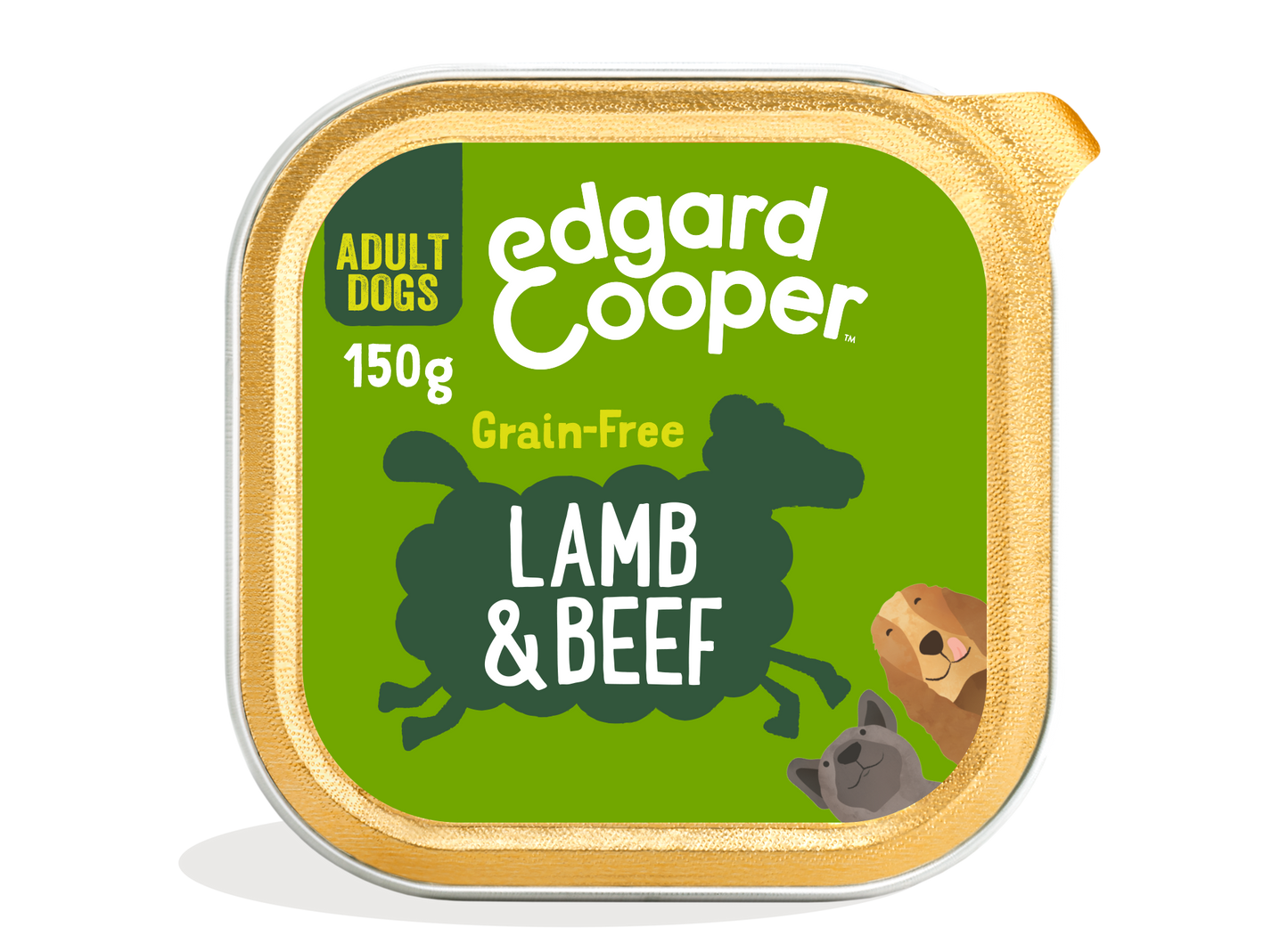 Tarrina de comida húmeda para perros con cordero y ternera sin cereales | Edgard & Cooper 150 g