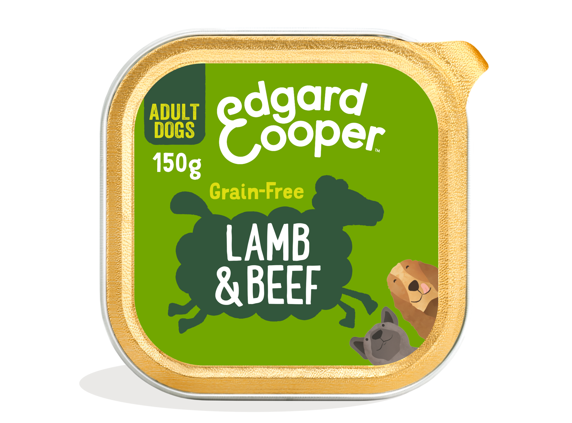 Tarrina de comida húmeda para perros con cordero y ternera sin cereales | Edgard & Cooper 150 g