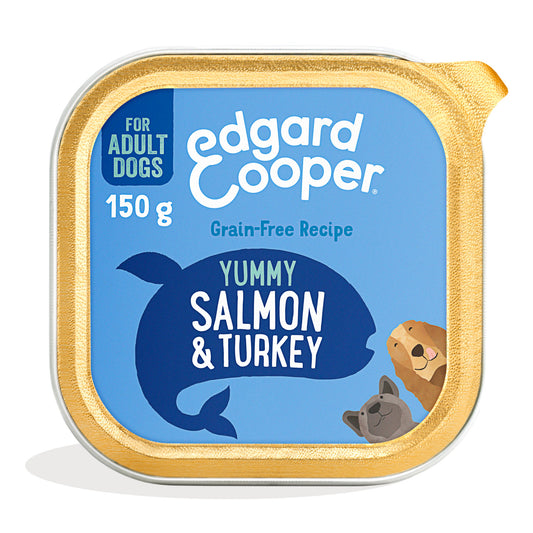 Tarrina de comida para perros con salmón y pavo sin cereales | Edgard & Cooper 150 g