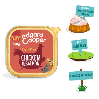 Tarrina de comida para perros de pollo y salmón | Edgard & Cooper 150 g