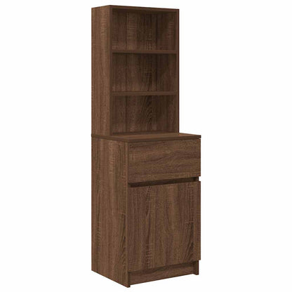 Mesilla De Noche Roble Marrón 39x35x125 Cm Madera De Ingeniería_0