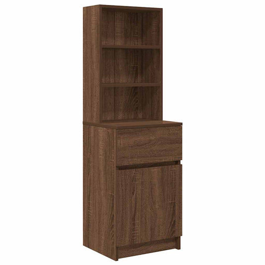 Mesilla De Noche Roble Marrón 39x35x125 Cm Madera De Ingeniería_0
