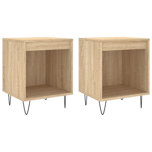 Mesitas Noche 2 Uds Madera Ingeniería Roble Sonoma 40x35x50 Cm_0