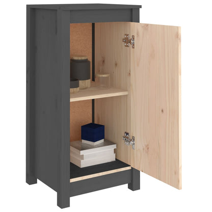 Aparador De Madera Maciza De Pino Gris 39x35x80 Cm / Vetonek_4