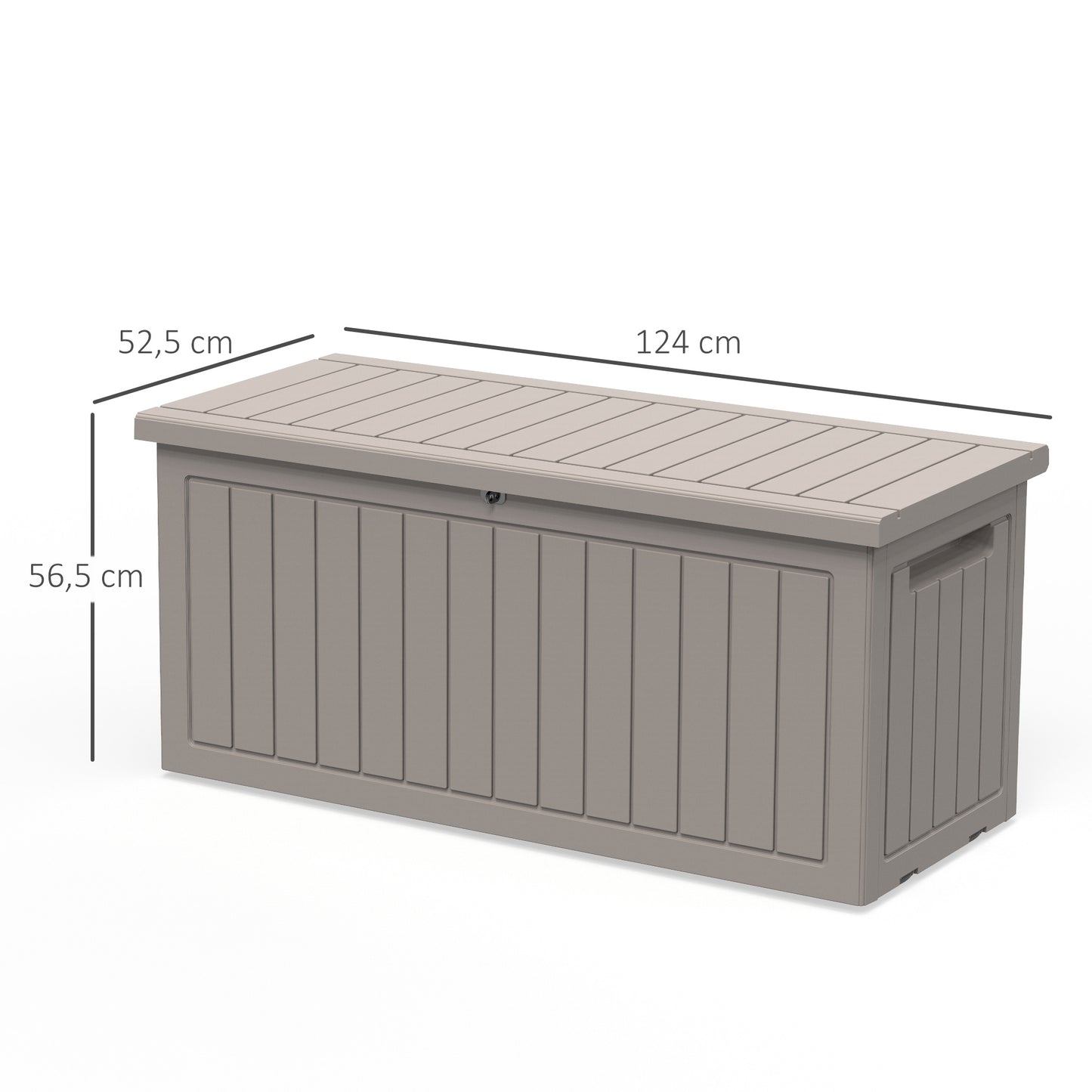 Outsunny Baúl De Almacenamiento 290l Con Asas Y Ruedas Carga Máx. 50kg_2
