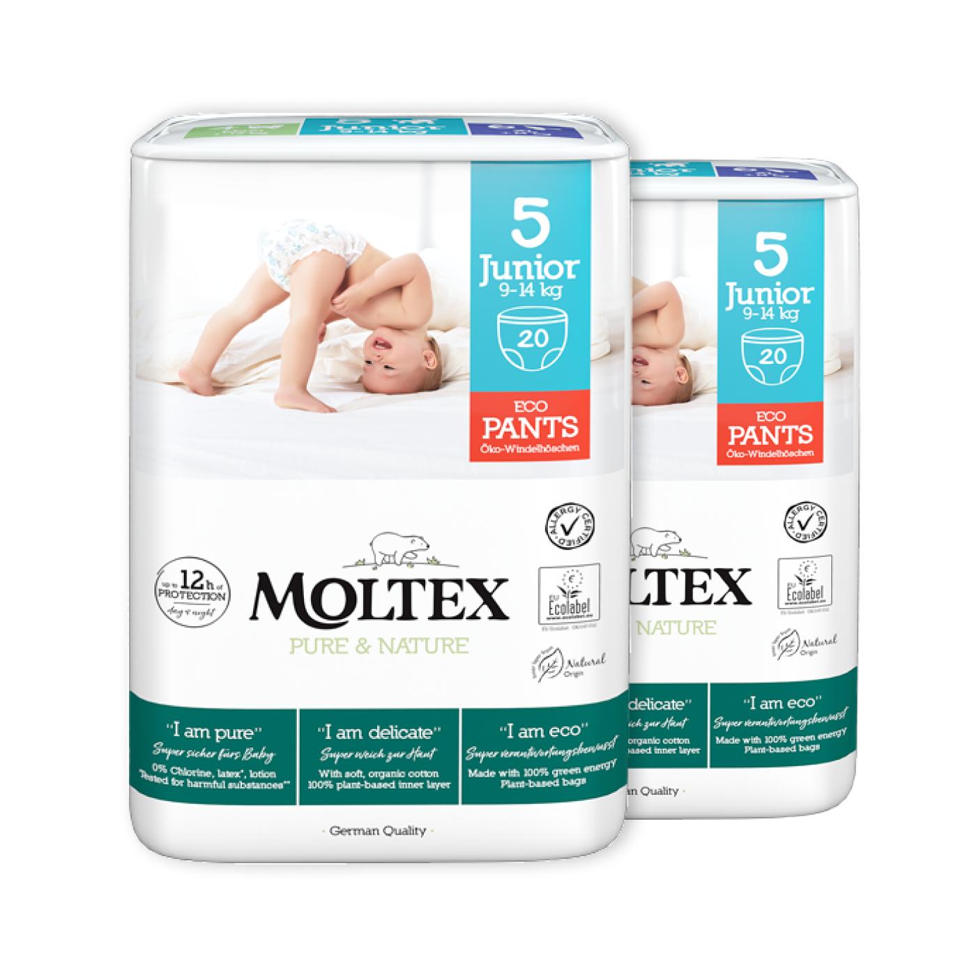 PROMOÇÃO ESPECIAL Calça Moltex Pure &amp; Nature T5 (9-14 kg), 40 Unidades