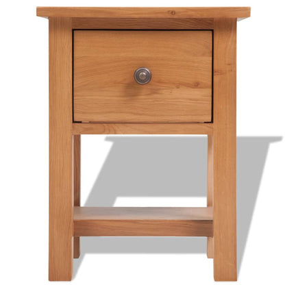 Mesitas De Noche 2 Unidades Madera Maciza De Roble 36x30x47 Cm_2