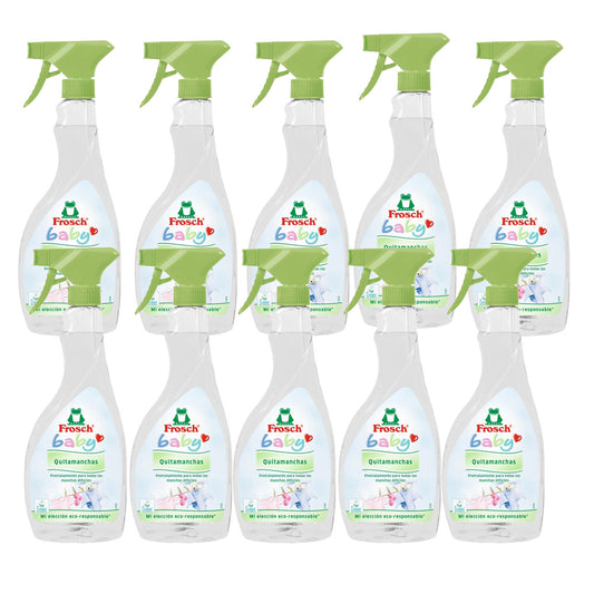 Embalagem com 10x Tira-nódoas para Bebé Frosch 500 ml
