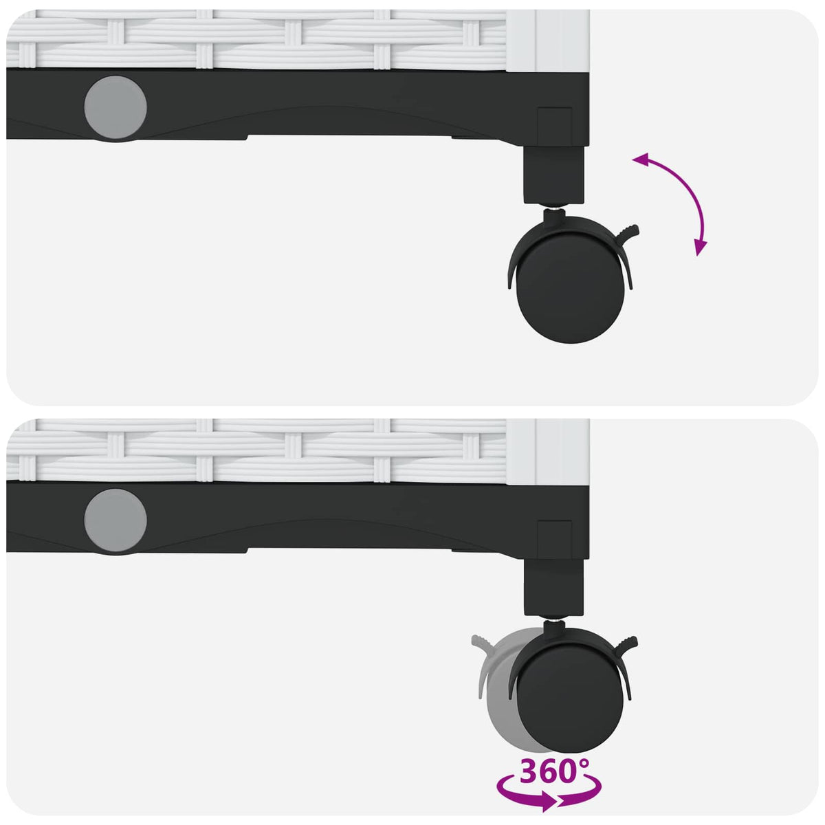 Maceta De Jardín Con Riego Y Ruedas 4 Uds. Blanco Pp_5