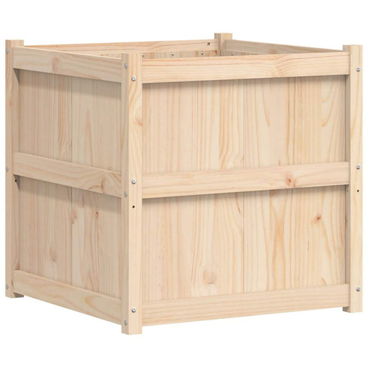 Jardinera De Madera Maciza De Pino 70x70x70 Cm_0