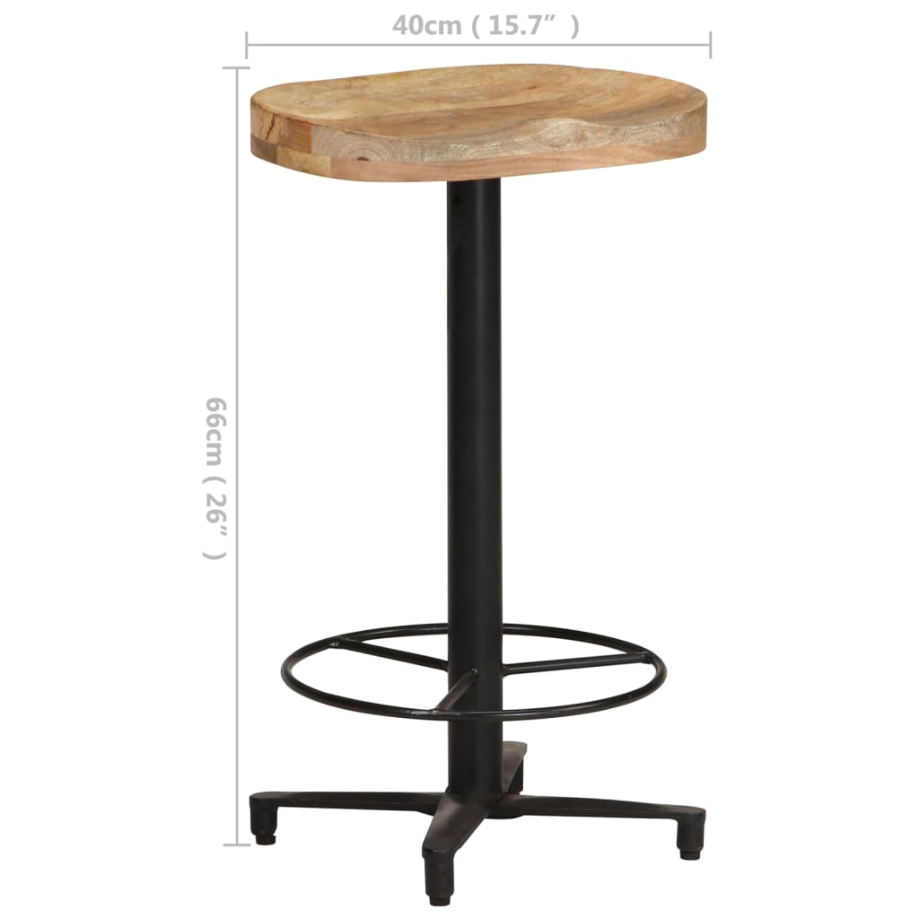 Taburetes De Cocina 2 Unidades Madera Maciza De Mango 66 Cm_5