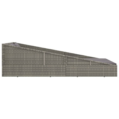 Vidaxl Tumbona Cama De Jardín Ratán Sintético Gris 110x200 Cm_3