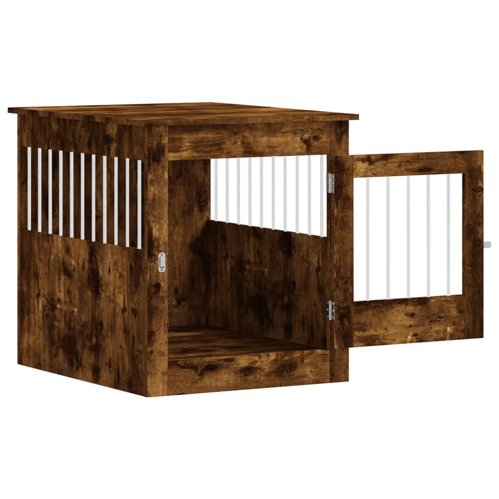 Jaula Para Perros Madera Ingeniería Roble Ahumado 64,5x80x71 Cm_5