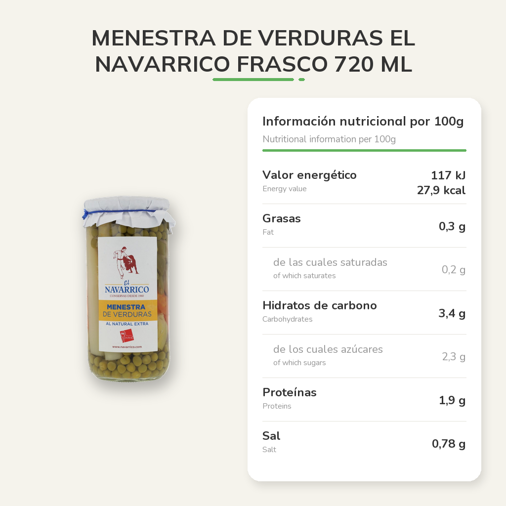 Información nutricional