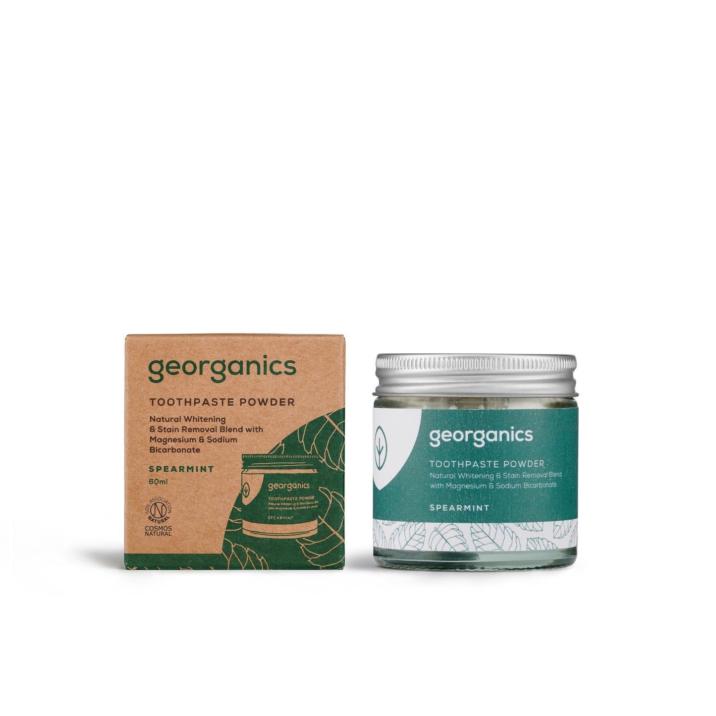 Georganics Bicarbonato e Hortelã em Pó Branqueador Dentário 60 ml