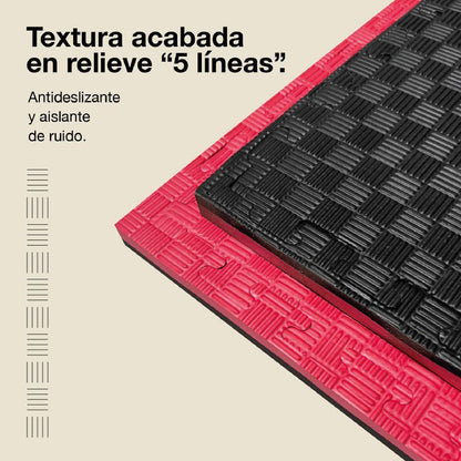 Jowy Tatami Puzzle 2,5cm 100x100cm – Alta Densidad Negro/rojo_3