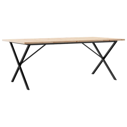 Mesa De Comedor Marco X Madera Maciza Pino Acero 200x100x75,5cm_4