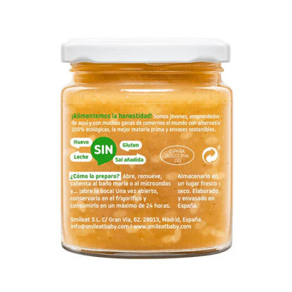 Embalagem de 12 frascos de arroz biológico com peru e legumes, CA CHI TOS Smileat, 230g