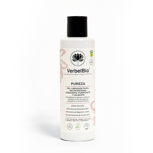 Gel Limpiador Facial Natural Pureza Verbelbio - Purificante, Oxigenante y Calmante. Con Hamamelis, Magnolia y Pomelo_0