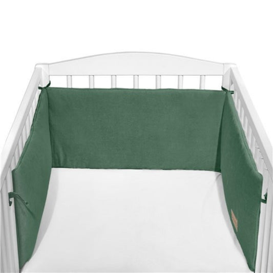 Chichonera Para Cuna 180x30 Velour Algodón Salvia_0