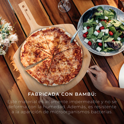 Set Compuesto Por Cortador De Pizza + Tabla De Corte En Madera Masterpro_2