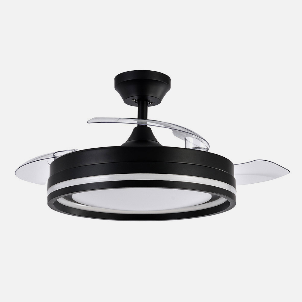 Ventilador Dc Cerrato Negro 72w 3aspas Desplegables 107d 7200lm 6vel 3000k,4500k,6000k, Remoto+temporizador+memoria_2
