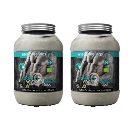 Embalagem de 2x Energy Feelings ECO Proteína Vegan 80% Neutra, 1,5 kg