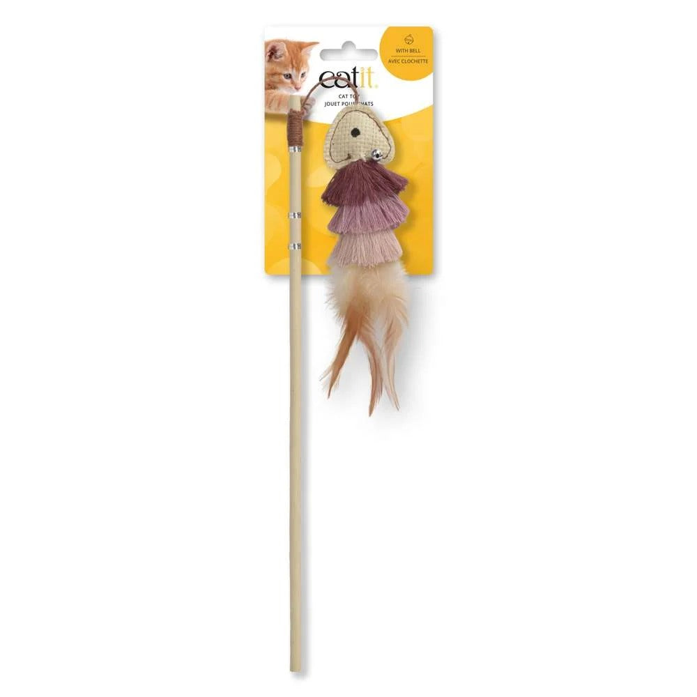 Juguete para gatos Fish varita con cola de plumas Catit