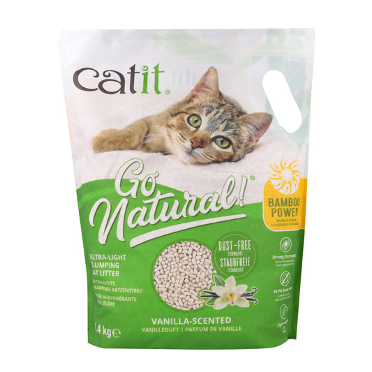 Arena ultraligera de Bambú aroma Vainilla Go Natural! 1,4 kg Catit