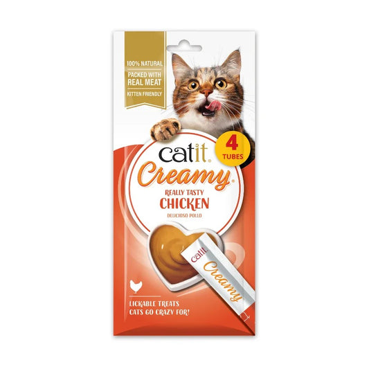 Snack líquido para gatos sabor pollo Creamy 4 x 10 g Catit
