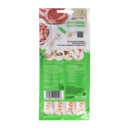 Snack líquido para gatos sabor pollo y cordero Creamy 4 x 10 g Catit