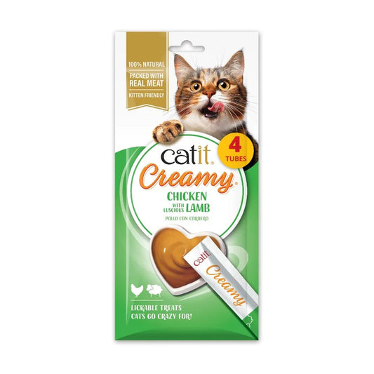 Snack líquido para gatos sabor pollo y cordero Creamy 4 x 10 g Catit