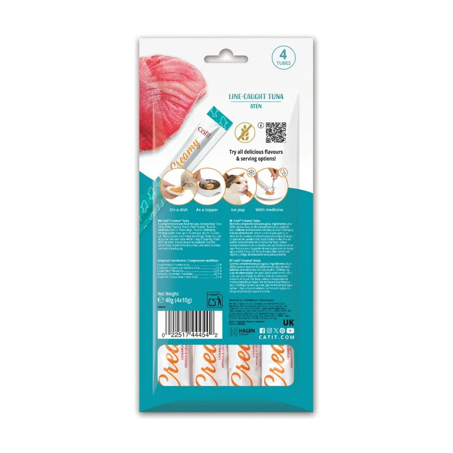 Snack líquido para gatos sabor atún Creamy 4 x 10 g Catit