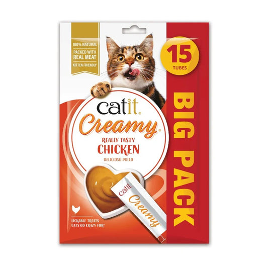 Snack líquido para gatos sabor pollo Creamy 15 x 10 g Catit