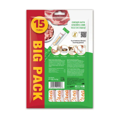 Snack líquido para gatos sabor pollo y cordero Creamy 15 x 10 g Catit