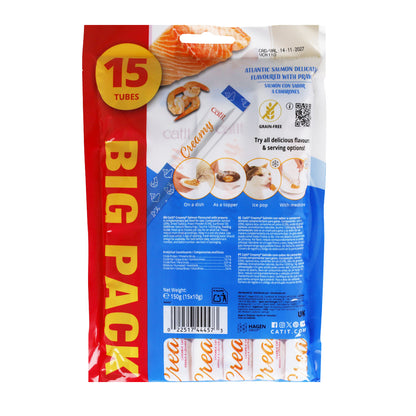Snack líquido para gatos sabor salmón y gambas Creamy 15 x 10 g Catit